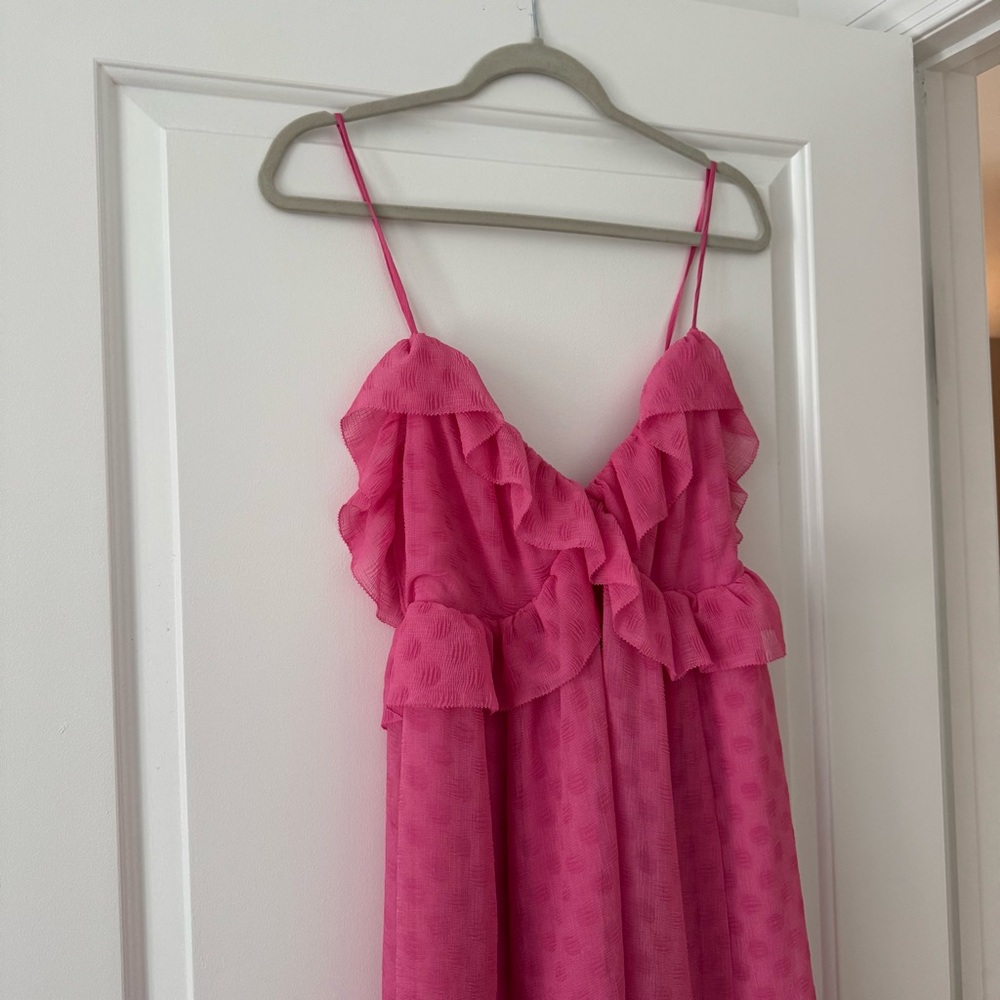 NWOT H&M Vibrant Pink Ruffle Dress